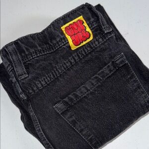 Empyre Black Skinny Jeans with Red Patch